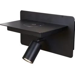 Best Ms - belysning Ace vegglampe med trådløs lading USB A og C Svart