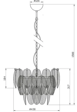 Sale Aneta Lighting Adriana takpendel 43 cm Sølv / Frostet