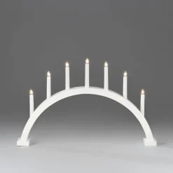 New Konstsmide Adventsstake 7 armet buet - Hvit