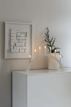 New Konstsmide Adventsstake 7 armet buet - Hvit