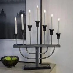 Konstsmide Adventsstake 7 armet ubehandlet metall Svart