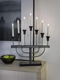 Konstsmide Adventsstake 7 armet ubehandlet metall Svart