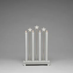 Outlet Konstsmide Adventsstake med stjerner - Lys grå