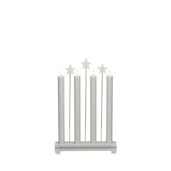 Outlet Konstsmide Adventsstake med stjerner - Lys grå