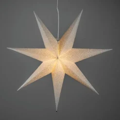 Hot Konstsmide Adventstjerne 80 cm med broderi Hvit