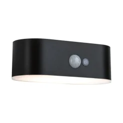 New Paulmann Adya vegglampe utendørs 2,5W 3000 Kelvin m/bevegelses sensor - Solcelle Svart