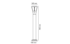 New Sg Armaturen As Arco Air utendørs pullert 96 cm 6W Dimbar - Grafitt