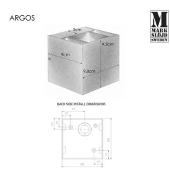 Marksløjd Argos vegglampe opp/ned 4 Watt 3000 Kelvin - Mørk - Grå