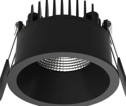Sale NorDesign Aria D75 lavtbyggende downlight 7W 2700K IP44 m/flicker free dimbar driver - Svart
