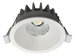 Sale NorDesign Aria D90 lavtbyggende downlight 7W 2700K IP44 m/flicker free driver dimbar - Hvit