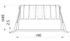 Sale NorDesign Aria D90 lavtbyggende downlight 7W 2700K IP44 m/flicker free driver dimbar - Hvit