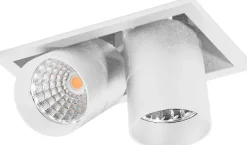 Clearance NorDesign Aria mini flex K2 downlight justerbar 2x5W 2700K RA90 Dimbar - Hvit