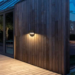 Outlet Sg Armaturen As Arlon round vegglampe utendørs 10W 2700 Kelvin IK10 IP65 - Dimbar Svart