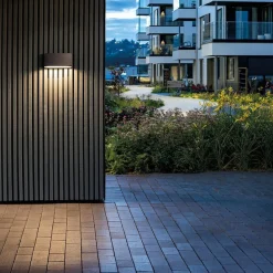 Best Sg Armaturen As Arlon vegglampe utendørs 10W 3000 Kelvin IK10 IP65 - Dimbar Svart