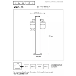 Best Lucide Arne pullert utendørs 2 arm IP44 GU10 50 cm - Satin Krom