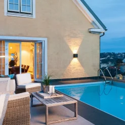 Outlet Sg Armaturen As Artes Midi vegglampe opp/ned utendørs 32W 2700K Dimbar Svart