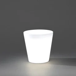 Konstsmide Assisi blomsterpotte liten LED plast trafo IP44 Hvit