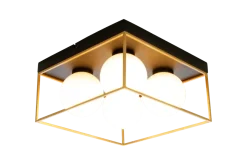 Sale Aneta Lighting Astro taklampe 28x28 - Svart/opal/gullfarget Svart / Opal