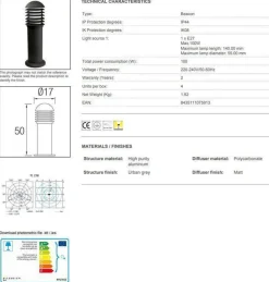 Online NorDesign Balizas pullert 50cm - Grå