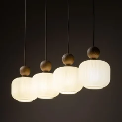 Online TK Lighting Ballo takpendel 4-lys Hvit / Trefarget
