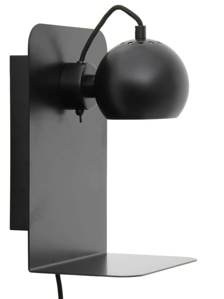 Hot Frandsen Ball vegglampe m/USB Svart