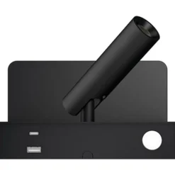 Sale Aneta Lighting Bedside vegglampe 3W 2700 Kelvin med trådløs hurtig lader og USB A og C
