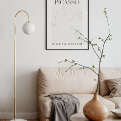 By Rydens Bellagio gulvlampe Messing/opal