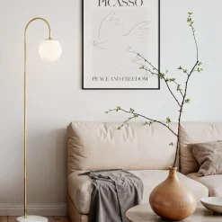 By Rydens Bellagio gulvlampe Messing/opal