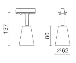 Outlet NorDesign Bocca spotskinne 5 spotter 2 meter - Pure white Hvit