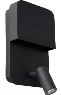 Discount Lucide Boxer vegglampe 10W 3000 Kelvin m/USB - Svart
