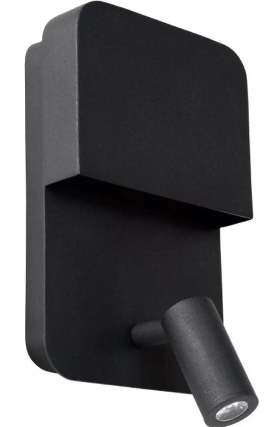 Discount Lucide Boxer vegglampe 10W 3000 Kelvin m/USB - Svart