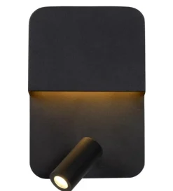 Discount Lucide Boxer vegglampe 10W 3000 Kelvin m/USB - Svart