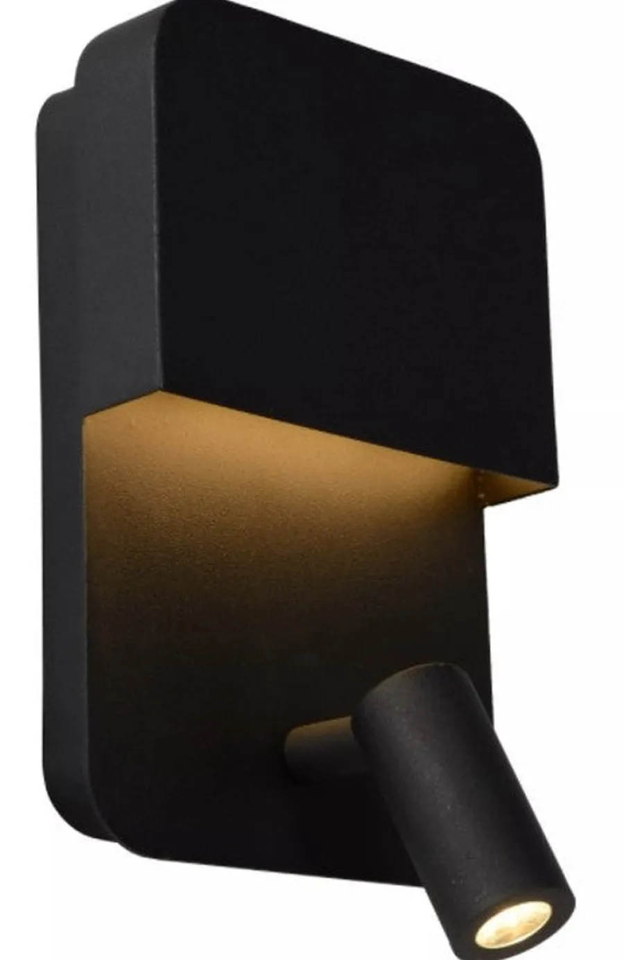 Discount Lucide Boxer vegglampe 10W 3000 Kelvin m/USB - Svart