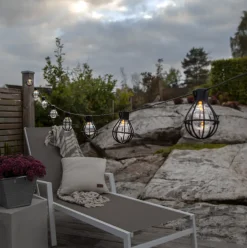 New Star Trading Cage lysslynge utendørs med 8 lys IP44 - Svart