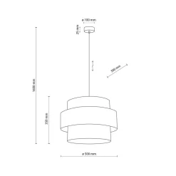 Clearance TK Lighting Calisto takpendel 50 cm Svart
