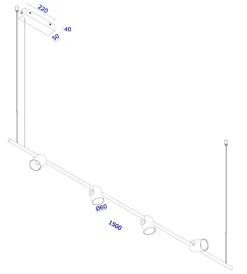New NorDesign Calvi K4 takpendel 27W 2700 Kelvin - Dimbar Svart