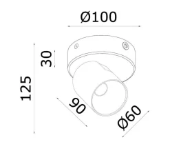 Best NorDesign Calvi K1 takspott 8W 2700 Kelvin - Dimbar Svart