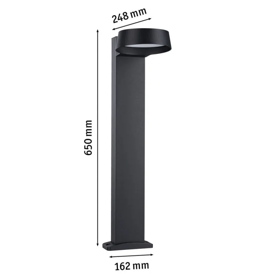 Hot Paulmann Capea Grand pullert utendørs IP44 11,5W 3000 Kelvin 65 cm Antrasitt