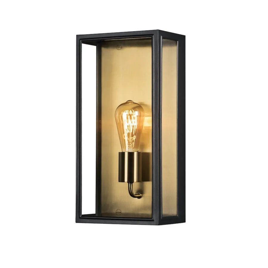 Konstsmide Carpi vegglampe utendørs H40 cm IP44 - Svart/Messing Svart / Messing