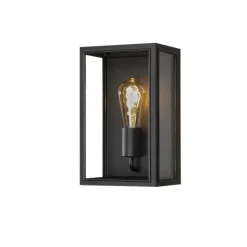 Sale Konstsmide Carpi vegglampe utendørs IP44 - Svart/Klart glass Svart / Klar