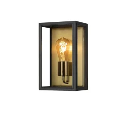 Discount Konstsmide Carpi vegglampe utendørs IP44 - Svart/Messing Svart / Messing
