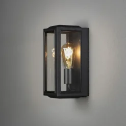 Clearance Konstsmide Carpi vegglampe utendørs IP44 - Svart/Klart glass Svart / Klar