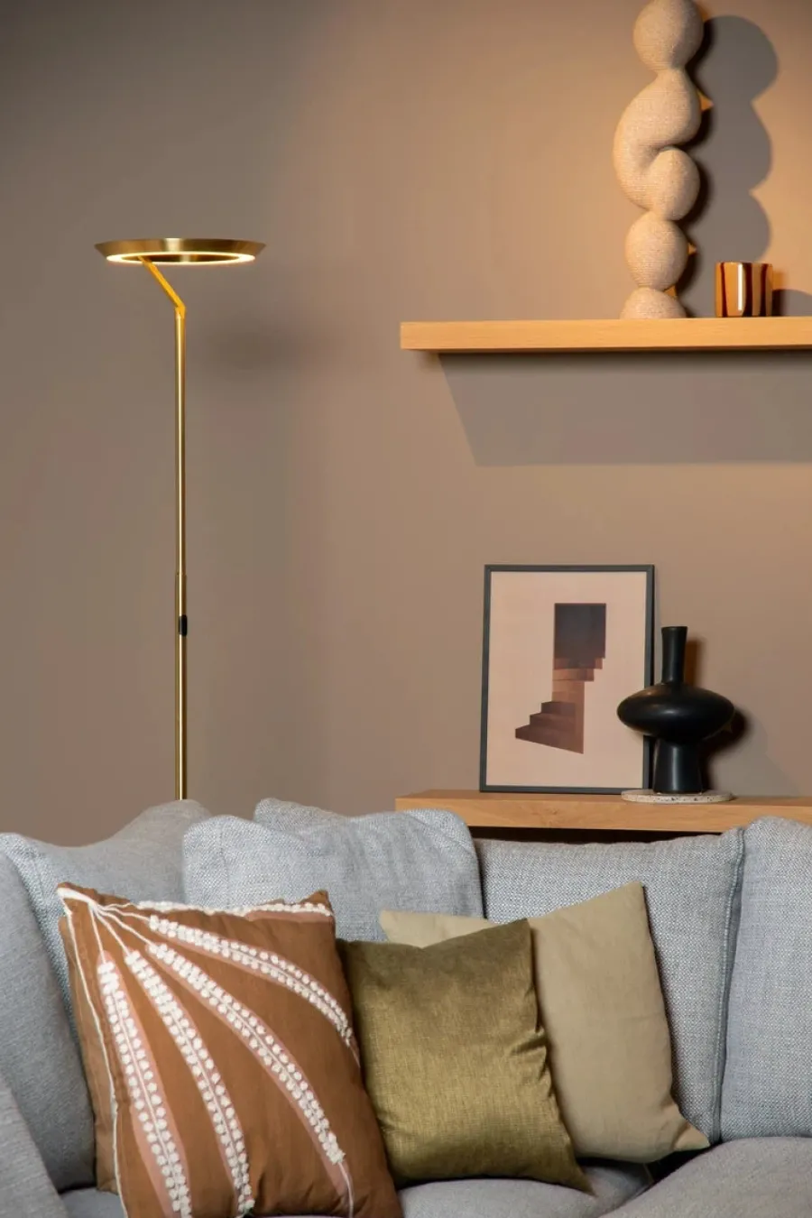 Clearance Lucide Celeste gulvlampe 174 cm 21 W 2700 Kelvin - Dimbar Hvit