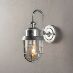 Outlet Konstsmide Cerignola vegglampe IP44 - stål Galvanisert