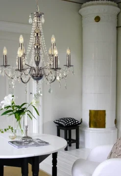 Discount Aneta Lighting Chateau 9 lysekrone Krystall