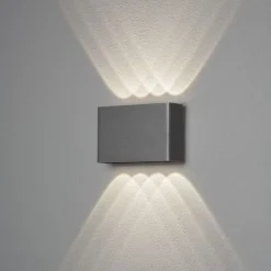 Online Konstsmide Chieri vegglampe utendørs opp/ned 8x1W IP54 - grå Antrasitt