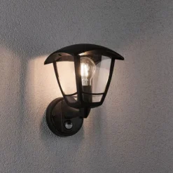 Best Paulmann Classic vegglampe opp utendørs IP44 - Med bevegelsessensor Svart