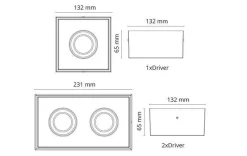 Clearance Sg Armaturen As Cube Lux 2x7W LED 2700K Ra 98