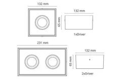 Clearance Sg Armaturen As Cube Lux 2x7W LED 2700K Ra 98