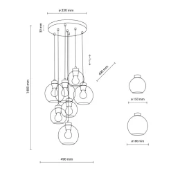 TK Lighting Cubus takpendel 7-lys